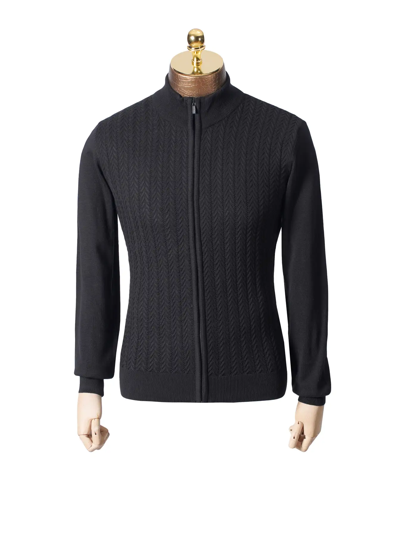 سویشرت مردانه تمام زیپ جناقی مشکی 57