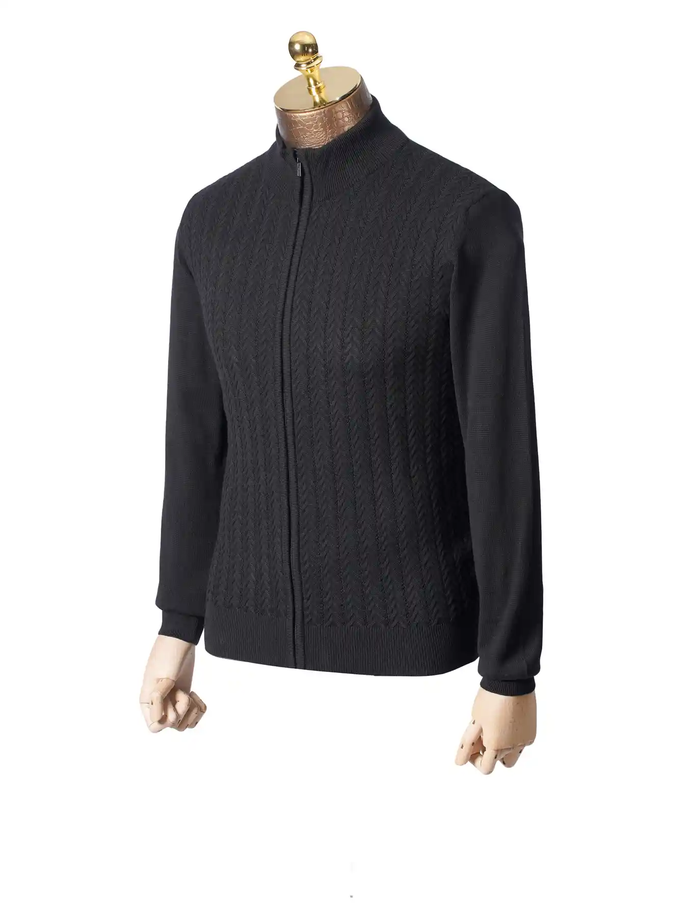 سویشرت مردانه تمام زیپ جناقی مشکی 57