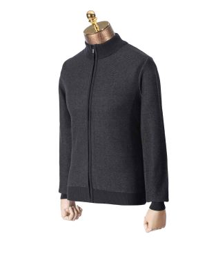 سویشرت مردانه تمام زیپ طرح دار مشکی