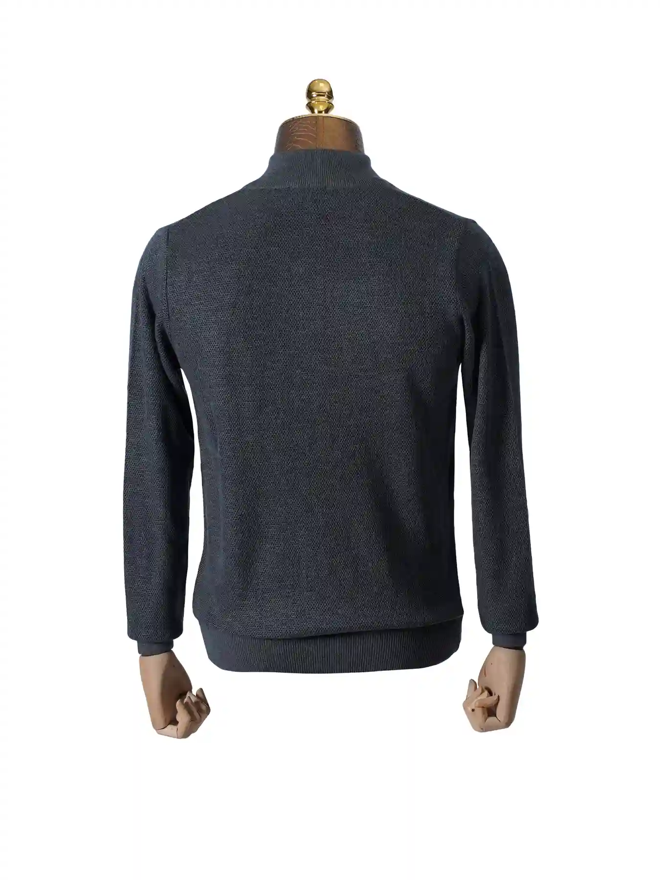 سویشرت تمام زیپ طرح دار طوسی تیره