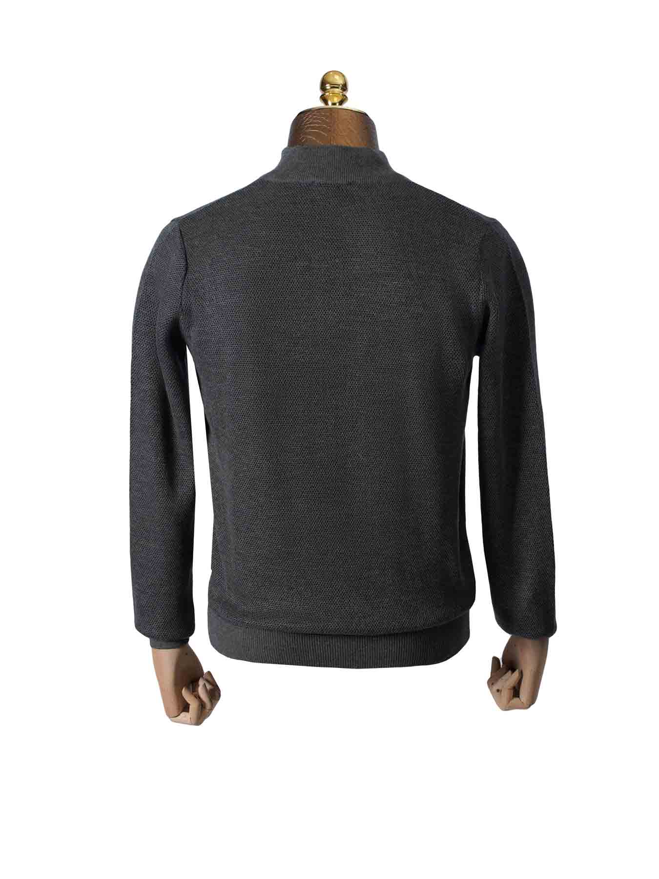 سویشرت تمام زیپ طرح دار طوسی