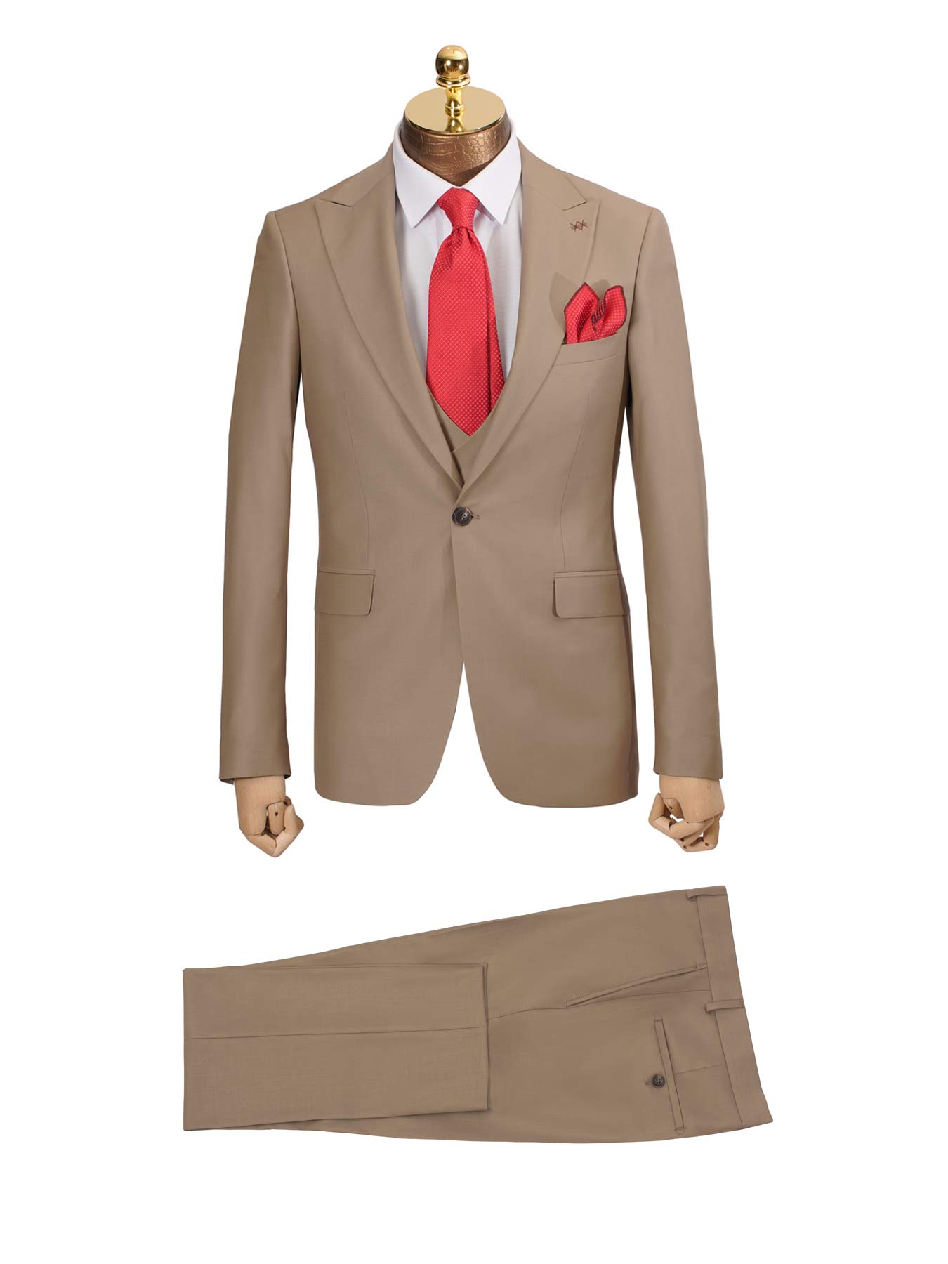 کت و شلوار و ژیله کرم 94