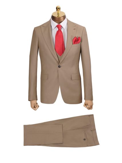 کت و شلوار و ژیله کرم 94