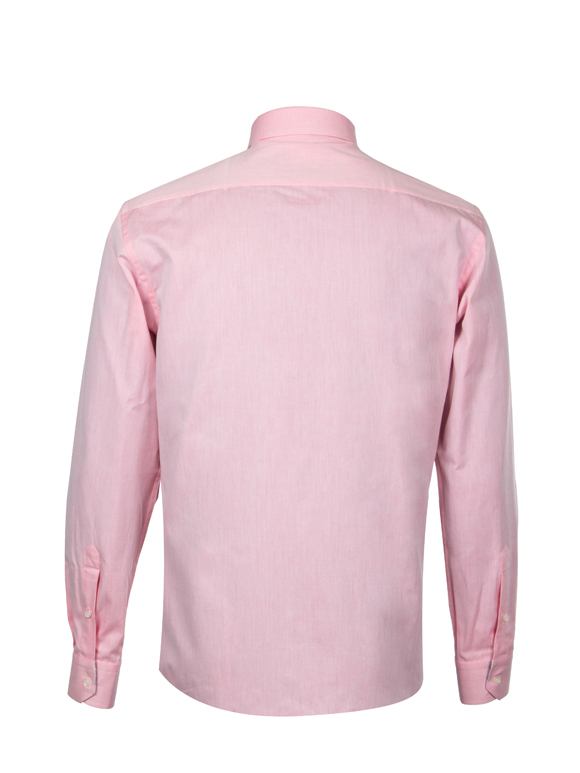 پیراهن مردانه صورتی آستین بلند پوشت دار 078