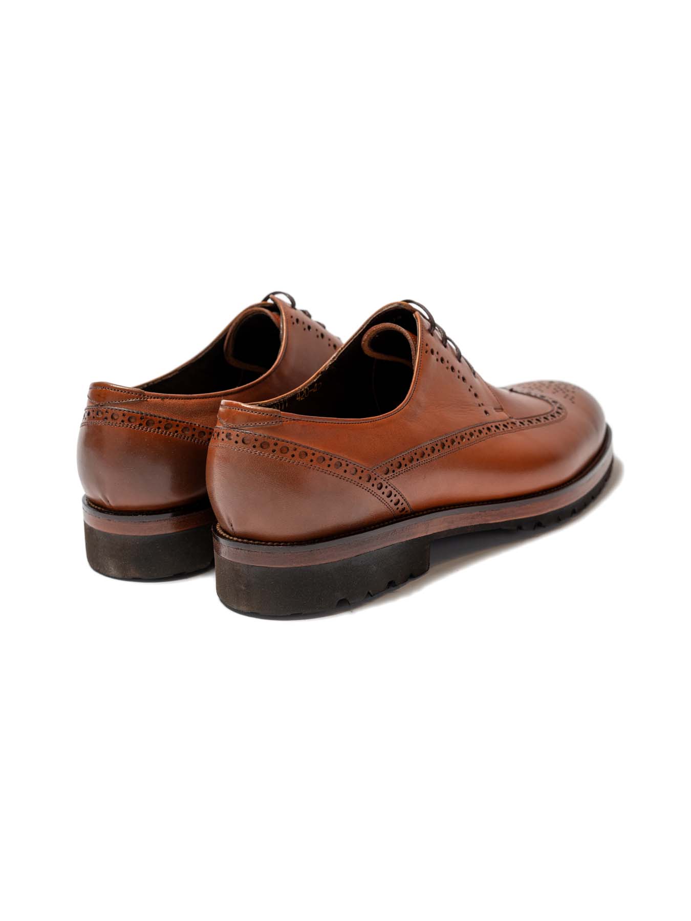 کفش چرم عسلی بنددار هشت ترک 20