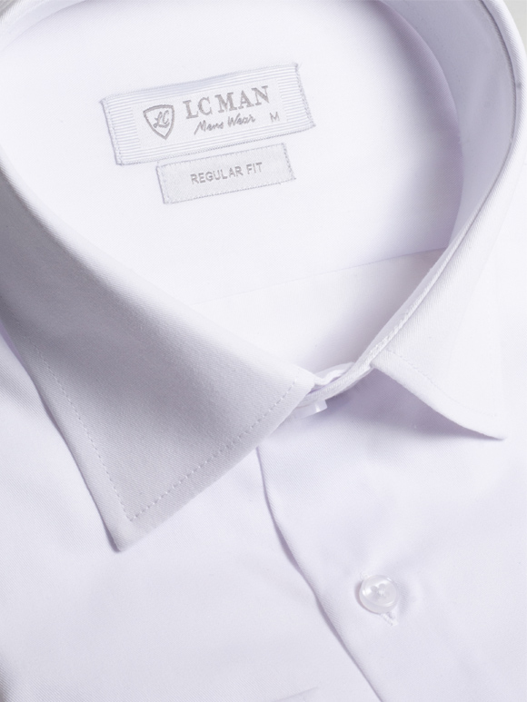 پیراهن مردانه سفید آستین بلند ال سی من 086
