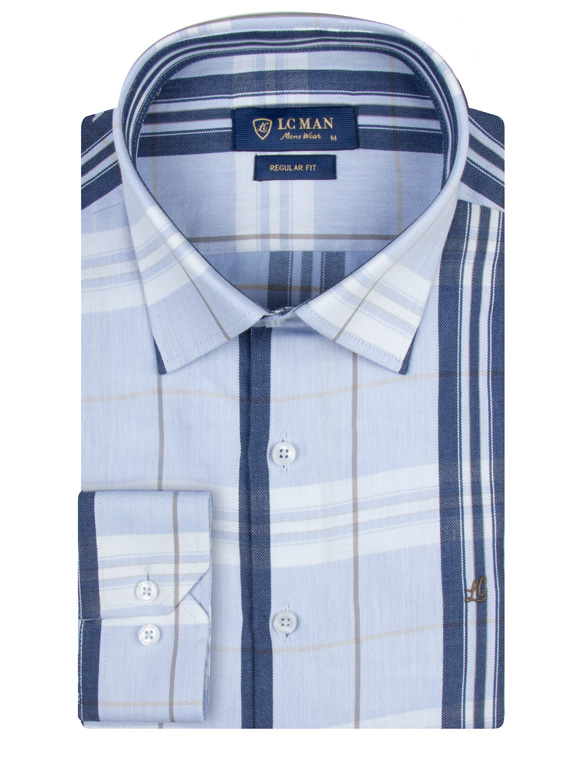 پیراهن مردانه طرح دار آستین بلند ال سی من 090