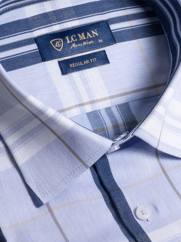 پیراهن مردانه طرح دار آستین بلند ال سی من 090