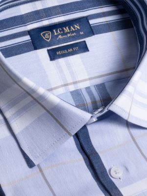 پیراهن مردانه طرح دار آستین بلند ال سی من 090