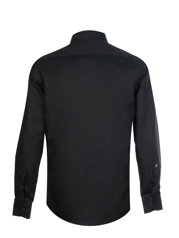پیراهن مشکی مردانه آستین بلند پوشت دار 060