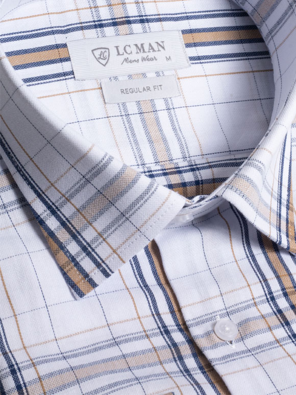 پیراهن مردانه چهارخانه آستین بلند ال سی من  082