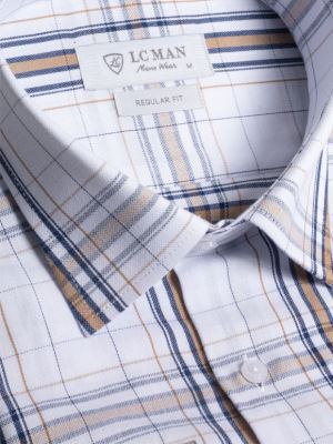 پیراهن مردانه چهارخانه آستین بلند ال سی من  082