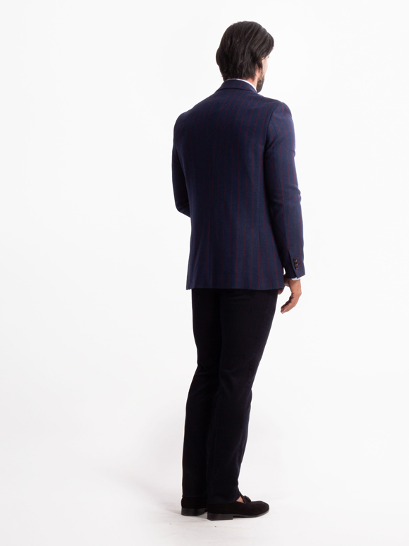 کت تک مردانه راه راه سرمه ای ال سی من 126