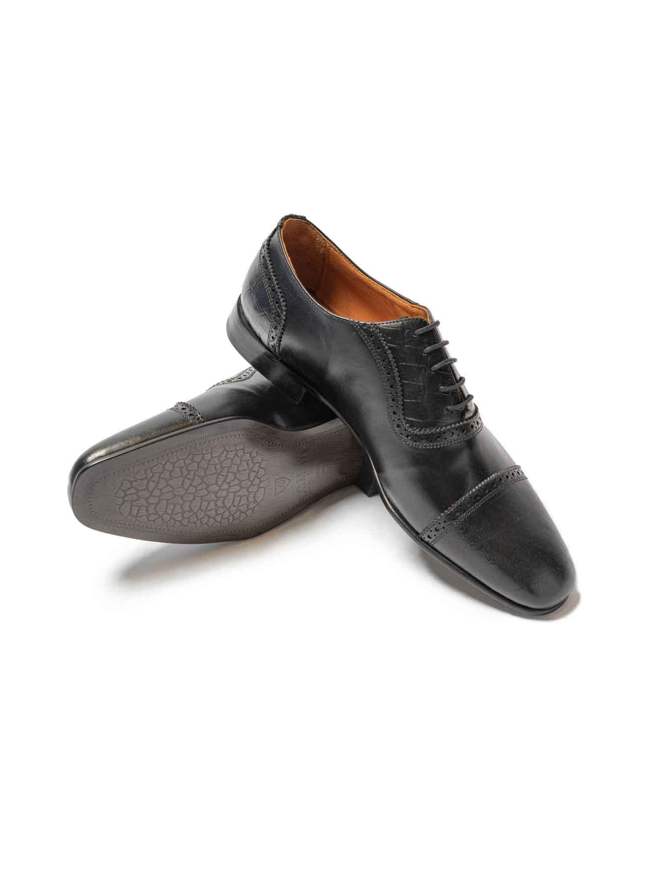 کفش چرم بند دار شش ترک زیره میکرولایت