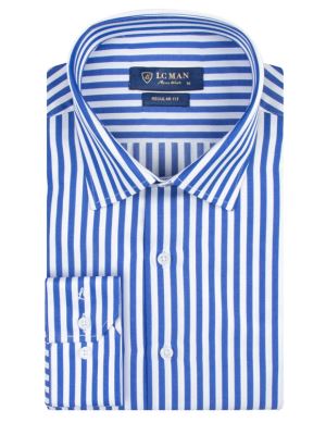 پیراهن مردانه راه راه آستین بلند ال سی من  089