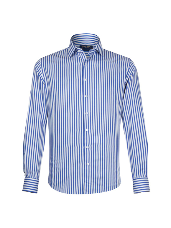 پیراهن مردانه راه راه آستین بلند ال سی من  089