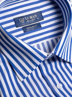 پیراهن مردانه راه راه آستین بلند ال سی من  089