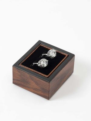 دکمه سردست نگین دار نقره ای 1