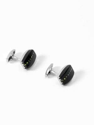 دکمه سردست نگین دار مشکی