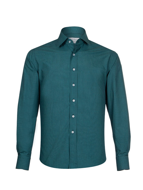 پیراهن مردانه چهارخانه سبز آستین بلند ال سی من 9 