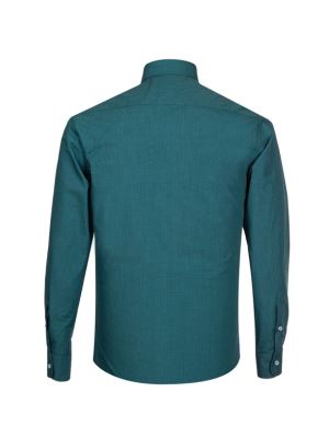 پیراهن مردانه چهارخانه سبز آستین بلند ال سی من 9 