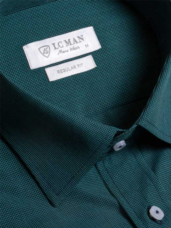 پیراهن مردانه چهارخانه سبز آستین بلند ال سی من 9 
