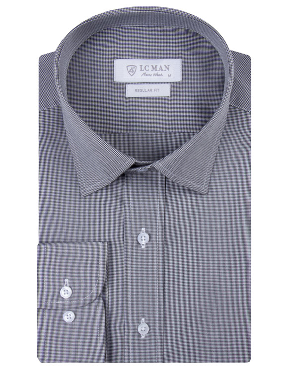 پیراهن آستین بلند  مردانه چهارخانه ال سی من 079