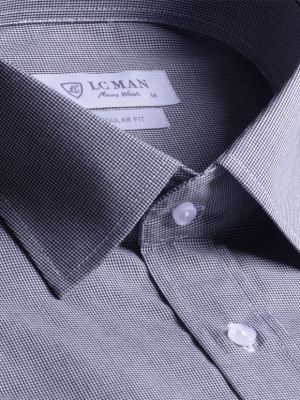 پیراهن آستین بلند  مردانه چهارخانه ال سی من 079