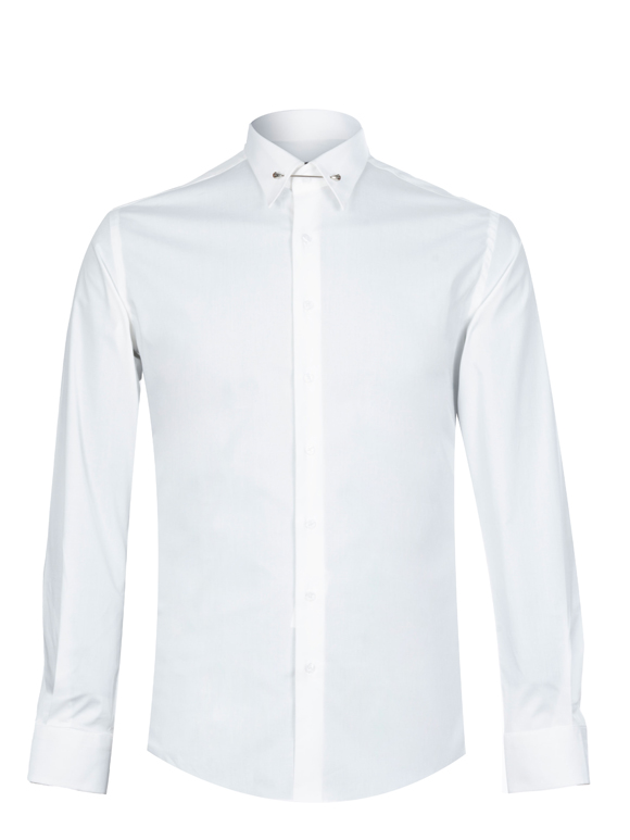 پیراهن آستین بلند مردانه سفید ال سی من 094