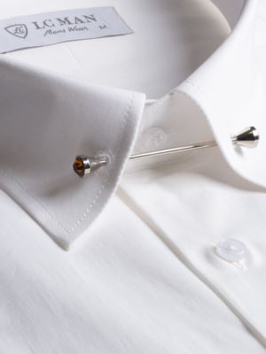 پیراهن آستین بلند مردانه سفید ال سی من 094