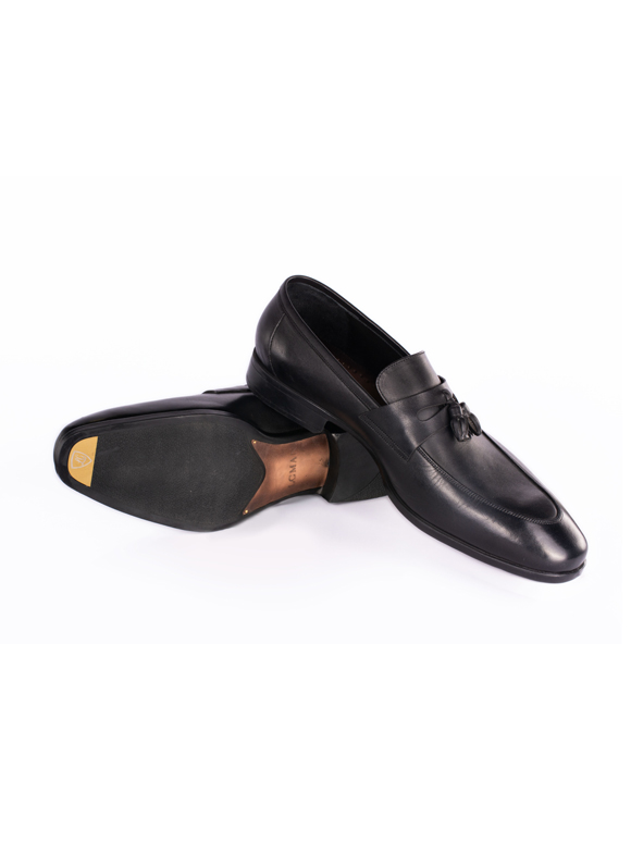 کفش چرم مردانه منگوله دار مشکی