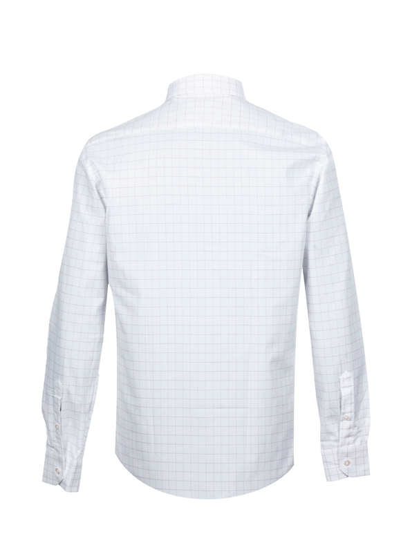 پیراهن آستین بلند سفید چهارخانه ال سی من 10