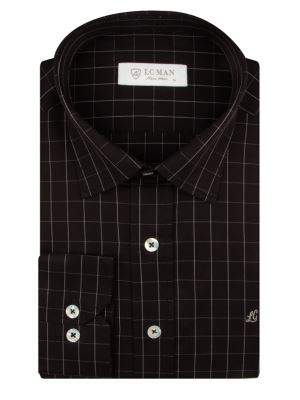 پیراهن مردانه چهارخانه آستین بلند ال سی من 110