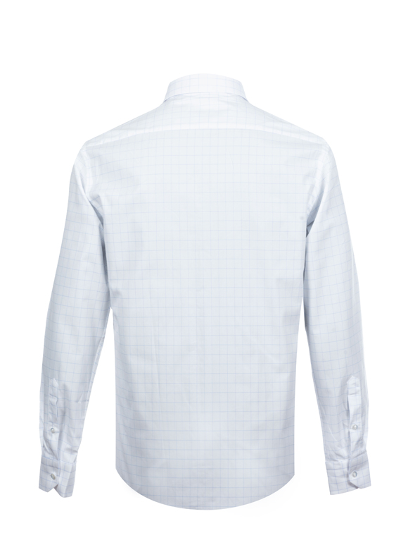 پیراهن آستین بلند سفید چهارخانه ال سی من 10