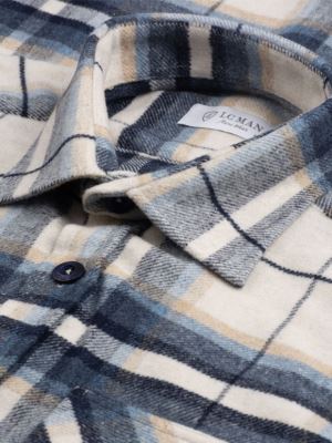 پیراهن پشمی (شکت) مردانه چهارخانه ال سی من 136