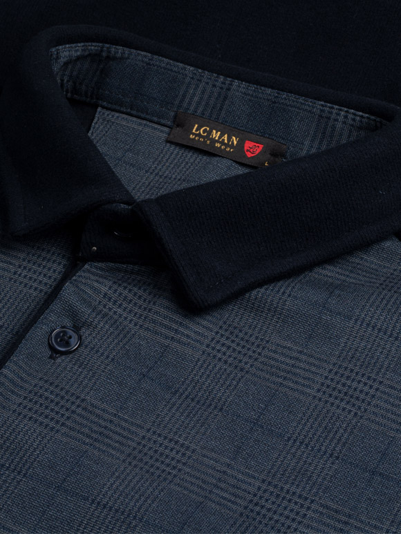 پلیور یقه دار سه دگمه  سلانیک - چهارخانه