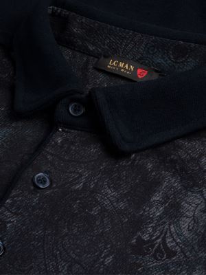 پلیور سرمه ای سه دکمه سلانیک طرح دار