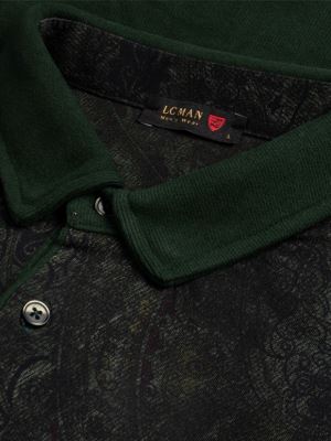 پلیور یشمی سه دکمه سلانیک طرح دار