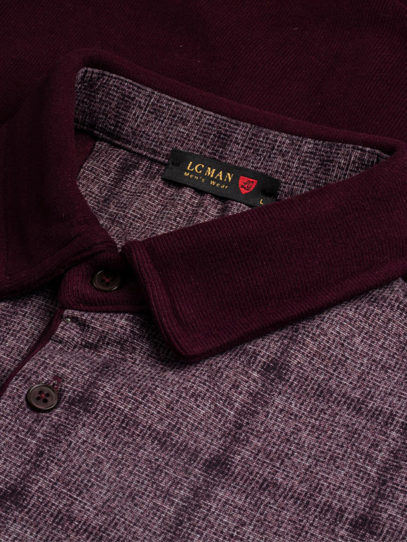 پلیور زرشکی چهار خانه درشت سلانیک سه دکمه
