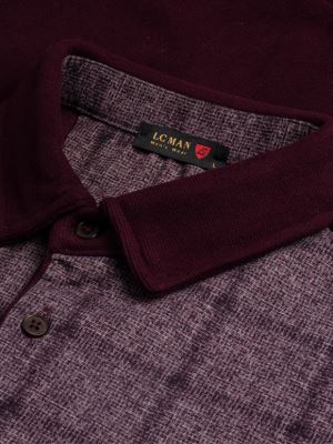 پلیور زرشکی چهار خانه درشت سلانیک سه دکمه
