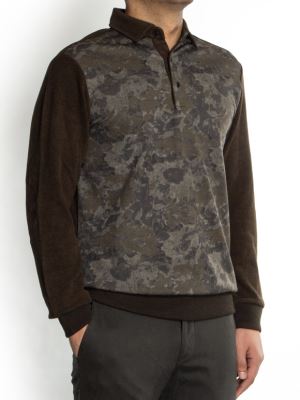 پلیور طرح گل یشمی سلانیک سه دکمه 