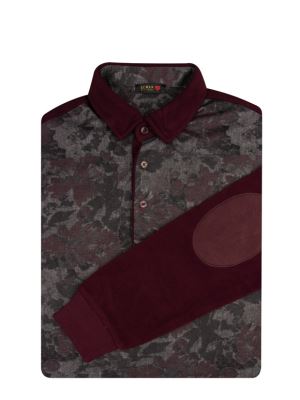 پلیور طرح گل زرشکی سلانیک سه دکمه 