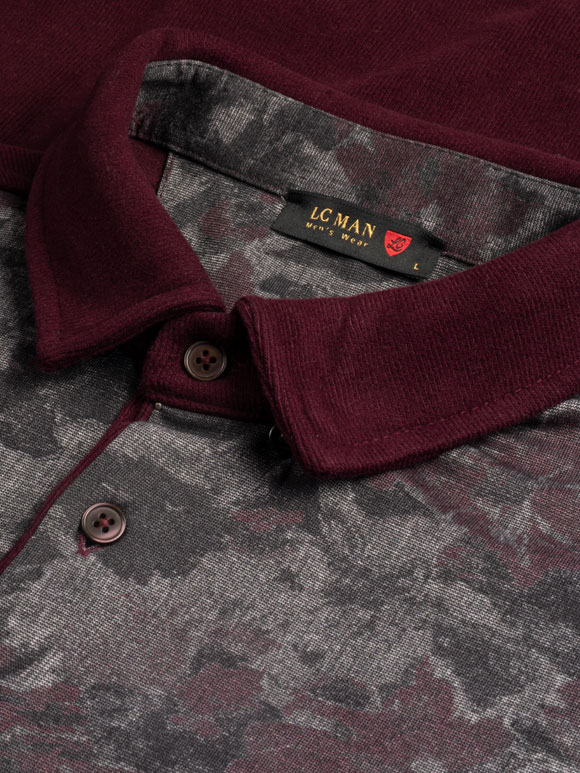 پلیور طرح گل زرشکی سلانیک سه دکمه 