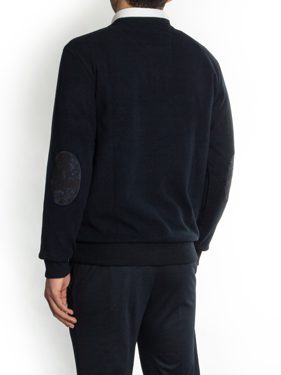 پلیور یقه هفت سلانیک سرمه ای طرح گل دار