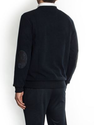 پلیور یقه هفت سلانیک سرمه ای طرح گل دار