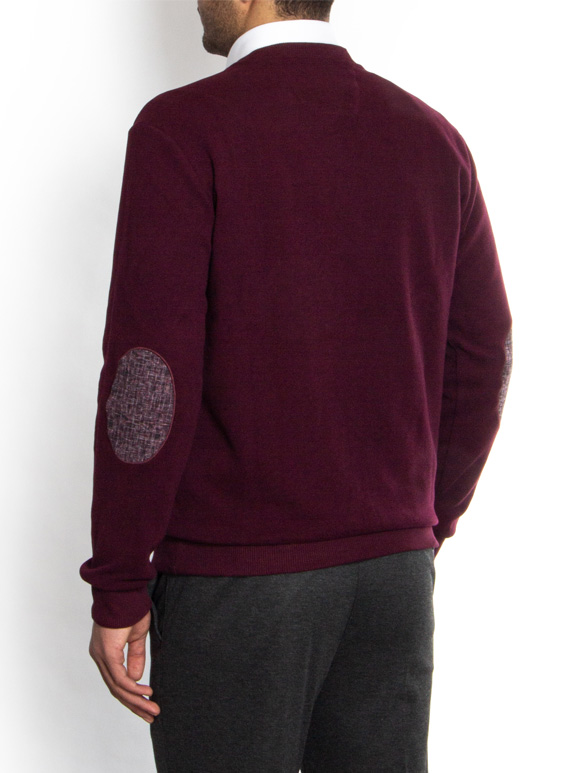 پلیور یقه هفت سلانیک طرح چهارخانه ریز