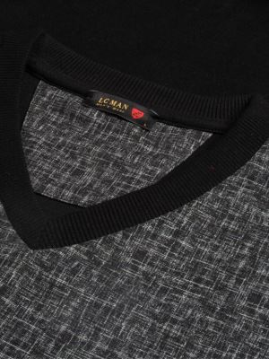 پلیور یقه هفت سلانیک طرح چهارخانه ریز