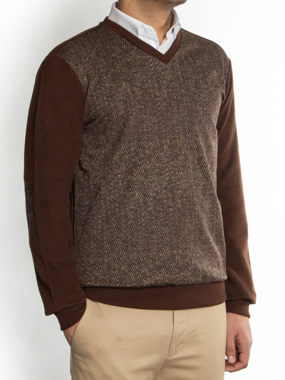 پلیور یقه هفت سلانیک طرح جناقی