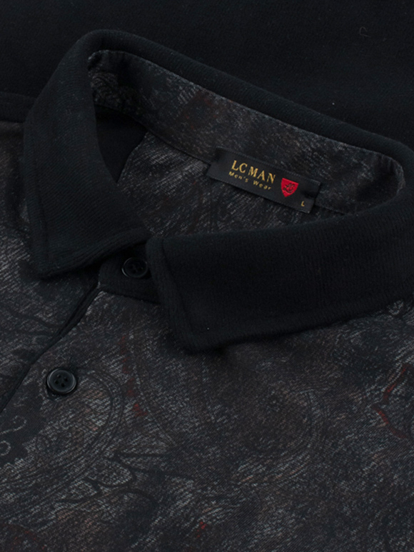 پلیور مردانه یقه دار سه دکمه سلانیک - طرح دار