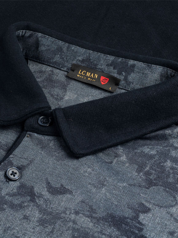 پلیور طرح گل سرمه ای سلانیک سه دکمه 